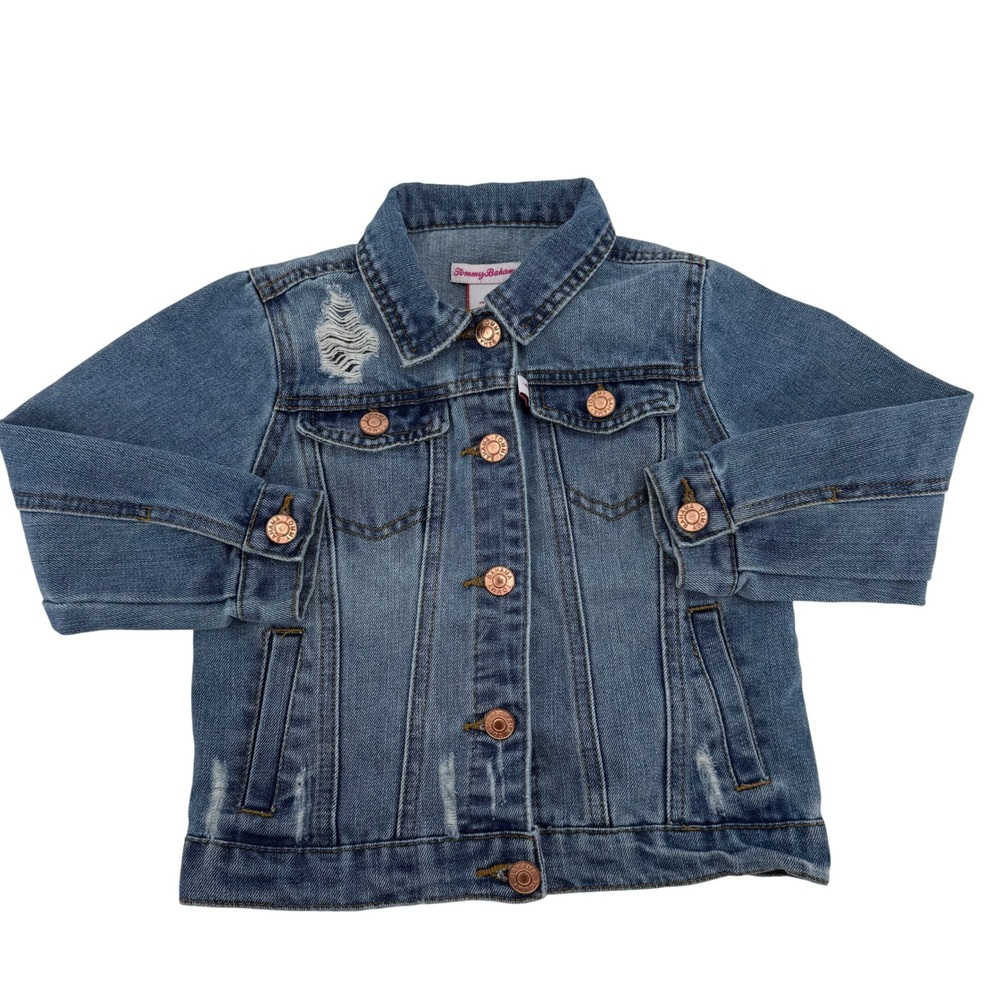 Tommy Bahama Kids Medium Wash Distressed Denim Trucker Jacket Size‎ 6